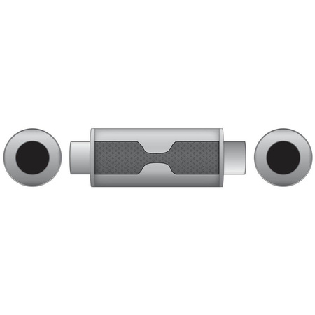 Silenciador Deportivo RM02 60mm Redondo – Repujado, Universal, Acero Inoxidable T304