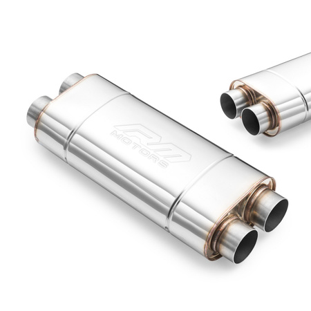 Marmitta Sportiva Passante EM006 Ellittica – Stampata, Universale, Acciaio Inossidabile T304