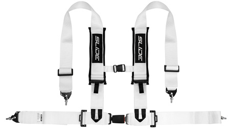 Racing seat belts SLIDE V2 white 4p 3" E4 