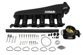 Collettore di aspirazione Toyota Lexus 2JZ-GTE con farfalla e rail carburante Nero