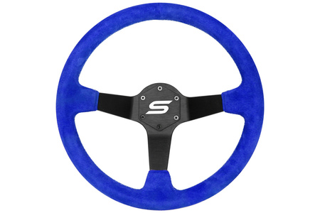 SLIDE steering wheel 350 mm suede blue - sport, 90 mm offset 