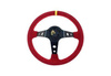 PRO sport steering wheel 350 mm red suede – 80 mm offset
