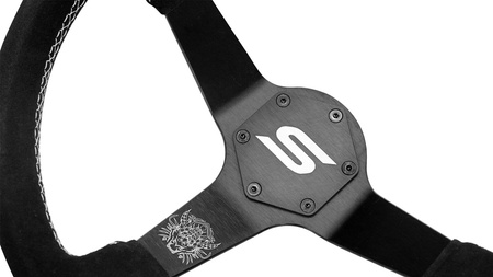 SLIDE steering wheel 350 mm suede black - sport, 90 mm offset