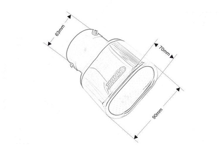 Terminale di scarico 90x70mm ingresso 63mm