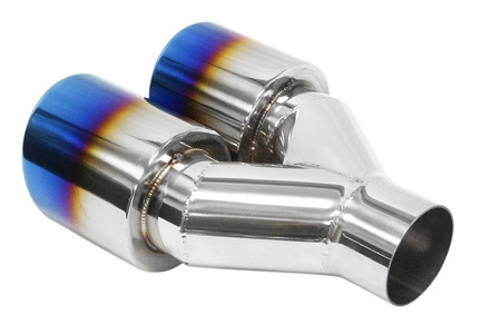 Auspuffblende 89×2 mm, Eingang 60 mm – poliert, Burned, links  