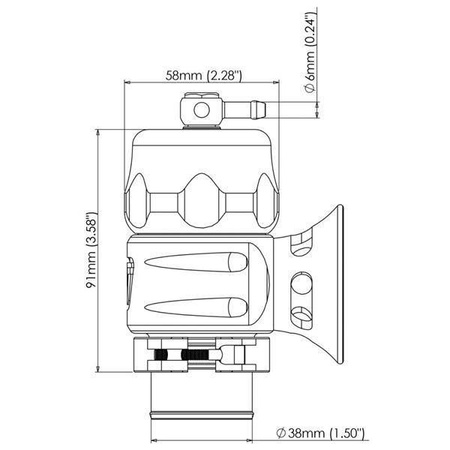 Blow Off Turbosmart Supersonic 38mm UNI Schwarz