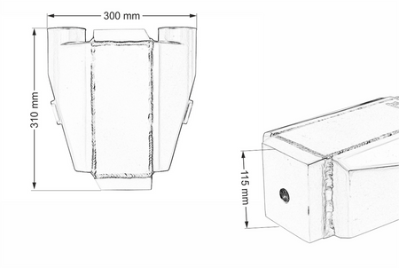Water Intercooler 255x115x115 3" 2x90°