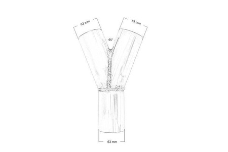 Exhaust Y-Pipe 45° 63/63mm 304SS