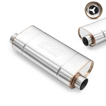 Sportauspuff Schalldämpfer EM007 Elliptisch – Geprägt, Universell, Edelstahl T304