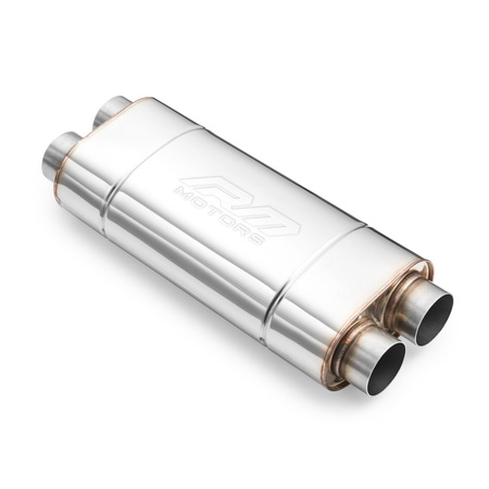 Marmitta Sportiva Passante EM006 Ellittica – Stampata, Universale, Acciaio Inossidabile T304