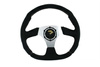 PRO sport steering wheel 350 mm black leather – 0 mm offset