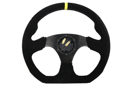 SLIDE steering wheel 350 mm suede yellow - 25 mm offset 