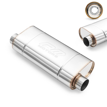 Silenciador Deportivo EM007 Elíptico – Sin Repujado, Universal, Acero Inoxidable T304