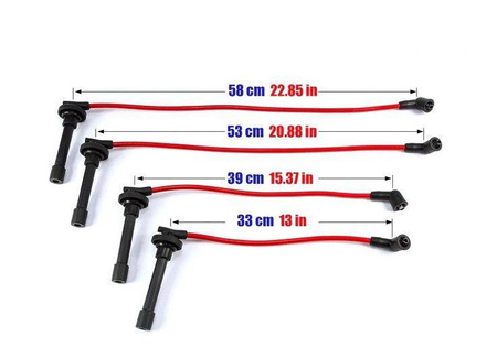 Cavi candela Honda Civic III-V Concerto 87-01 rosso