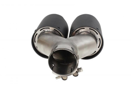 Dual exhaust tip 2×101 mm, inlet 65 mm – carbon, size L
