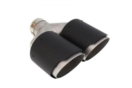 Dual exhaust tip 2×114 mm, inlet 63 mm – carbon