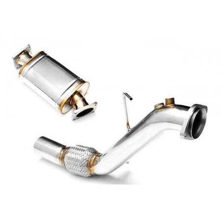 Downpipe BMW E60 E61 525d 530d M57N Euro 4 63,5 mm 177/218 CV 2002–2007 con silenciador