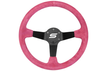 SLIDE Lenkrad 350 mm Wildleder pink - Sport, 90 mm Offset