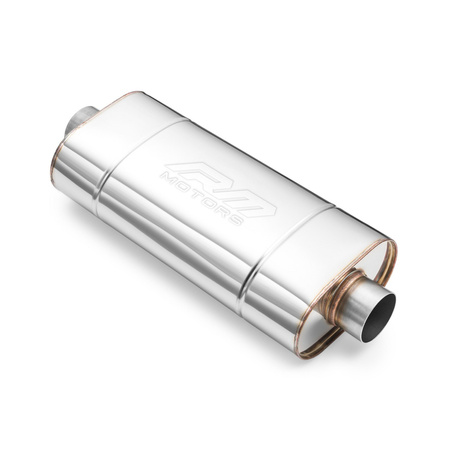 Sportauspuff Schalldämpfer EM001 Elliptisch – Geprägt, Universell, Edelstahl T304