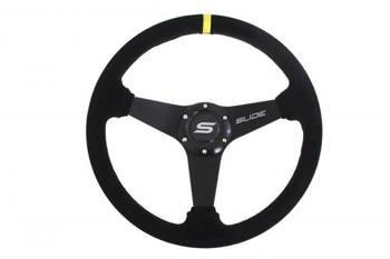 SLIDE steering wheel 350 mm suede yellow - 20 mm offset