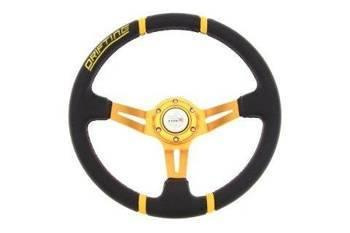 PRO sport steering wheel 350 mm black leather – 80 mm offset
