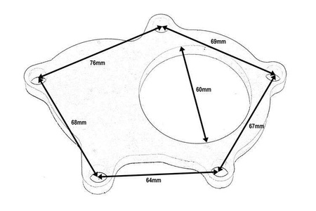 Flangia Downpipe T03 5 bulloni