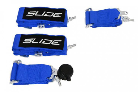 Racing seat belts SLIDE Quick 4p 3" blue 