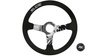 SLIDE steering wheel 350 mm suede black - white hydrographic - sport, 90 mm offset 