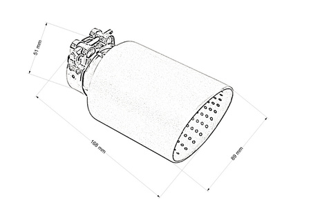Sortie d’échappement 89 mm, entrée 51 mm – acier