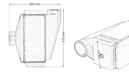 Intercooler Acqua 255x115x115 3" 1x90° 1x0°
