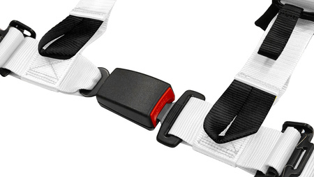 Racing seat belts SLIDE V2 white 4p 2" E4 