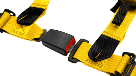 Racing seat belts SLIDE V2 yellow 4p 2" E4 