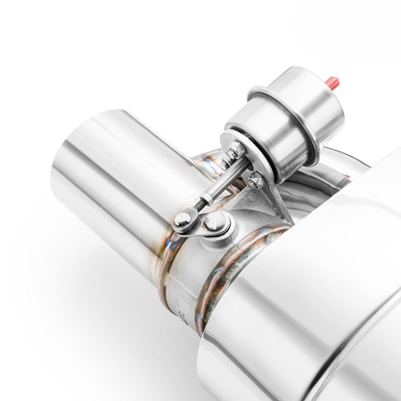 Free flow muffler with vacuum valve E400 63/300/L