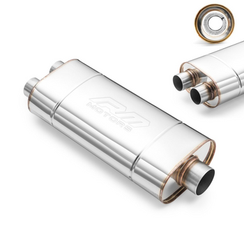 Marmitta Sportiva Passante EM004 Ellittica – Senza Stampatura, Universale, Acciaio Inossidabile T304