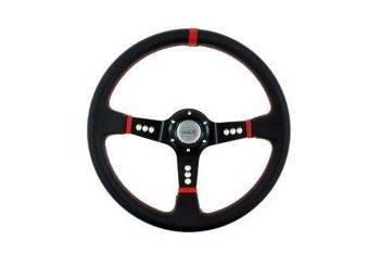 PRO sport steering wheel 350 mm black leather – 80 mm offset