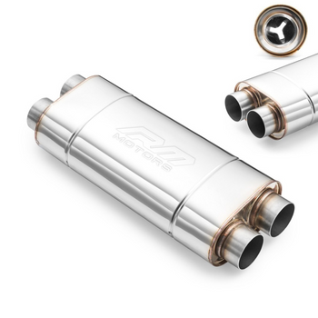 Marmitta Sportiva Passante EM006 Ellittica – Stampata, Universale, Acciaio Inossidabile T304