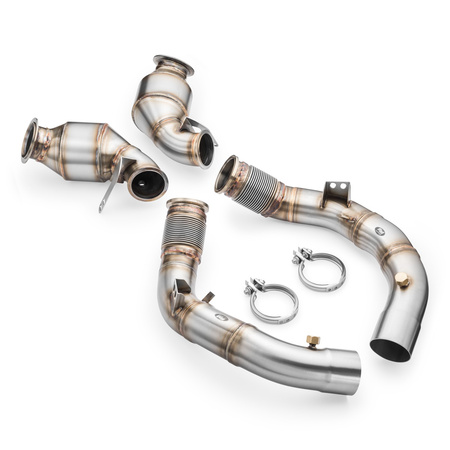 Downpipe BMW M8 F92 con catalizador HJS EURO 6 300 CPSI