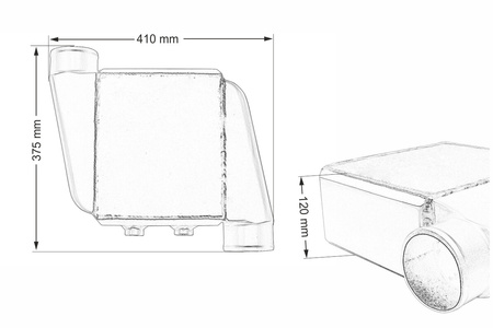Intercooler Acqua 250x220x115 3,5" 2x90° Invertito