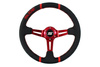 Volante SLIDE 350 mm cuero rojo - offset 90 mm