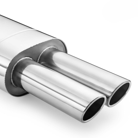 Universal elliptical muffler E110 2X50 with embossing