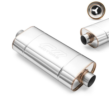 Marmitta Sportiva Passante EM001 Ellittica – Stampata, Universale, Acciaio Inossidabile T304