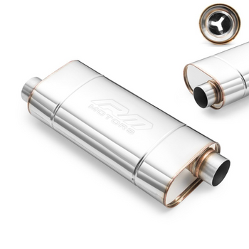 Marmitta Sportiva Passante EM003 Ellittica – Stampata, Universale, Acciaio Inossidabile T304