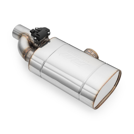 Transverse straight-through muffler kit with electric valve EV04 76/350