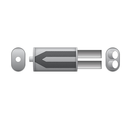 Silenziatore ellittico universale E104 2X50 con incisione