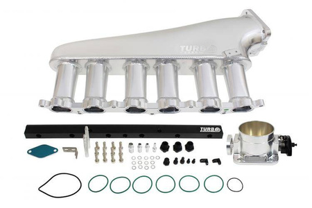 Collecteur d’admission Toyota Chaser Supra 1JZ avec papillon et rampe d’injection Argent