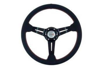 Volante sportivo PRO 350 mm pelle nera – offset 60 mm
