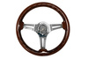 Steering wheel 350 mm – wood, Silver