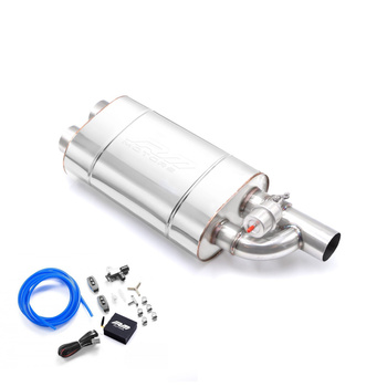 Straight-through muffler with vacuum valve EV03 76/350/P/P