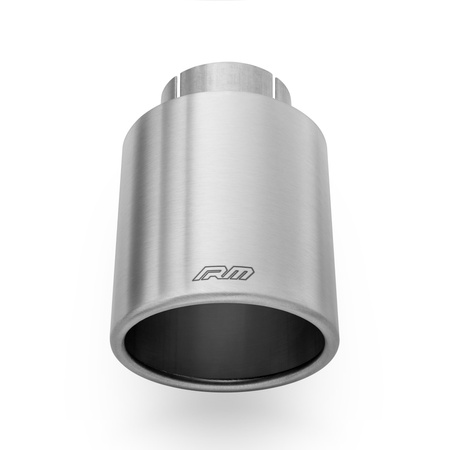 Tubo recto de acero satinado KPZS76/50 con abrazadera