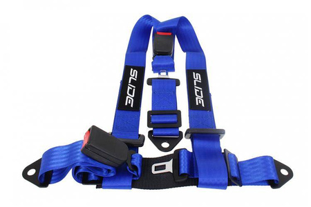 Racing seat belts SLIDE 3p 2" blue 